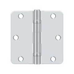 Deltana [S35R4BB26] Steel Door Butt Hinge - Residential - 1/4&quot; Radius Corner - Ball Bearing - Polished Chrome Finish - Pair - 3 1/2&quot; H x 3 1/2&quot; W