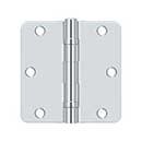 Deltana [S35R4BB26D] Steel Door Butt Hinge - Residential - 1/4&quot; Radius Corner - Ball Bearing - Brushed Chrome Finish - Pair - 3 1/2&quot; H x 3 1/2&quot; W