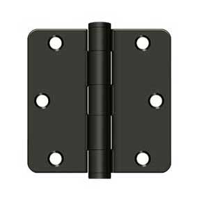 Deltana [S35R4HD10B] Steel Door Butt Hinge - Residential - Heavy Duty - 1/4" Radius Corner - Oil Rubbed Bronze Finish - Pair - 3 1/2" H x 3 1/2" W