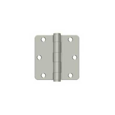 Deltana [S35R4HD15] Steel Door Butt Hinge - Residential - Heavy Duty - 1/4&quot; Radius Corner - Brushed Nickel Finish - Pair - 3 1/2&quot; H x 3 1/2&quot; W