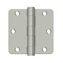 Deltana [S35R4HD15] Steel Door Butt Hinge - Residential - Heavy Duty - 1/4&quot; Radius Corner - Brushed Nickel Finish - Pair - 3 1/2&quot; H x 3 1/2&quot; W