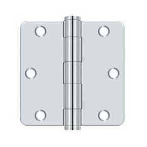 Deltana [S35R4HD26] Steel Door Butt Hinge - Residential - Heavy Duty - 1/4" Radius Corner - Polished Chrome Finish - Pair - 3 1/2" H x 3 1/2" W