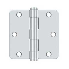 Deltana [S35R4HD26] Steel Door Butt Hinge - Residential - Heavy Duty - 1/4&quot; Radius Corner - Polished Chrome Finish - Pair - 3 1/2&quot; H x 3 1/2&quot; W