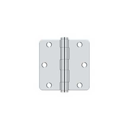 Deltana [S35R4HD26] Steel Door Butt Hinge - Residential - Heavy Duty - 1/4" Radius Corner - Polished Chrome Finish - Pair - 3 1/2" H x 3 1/2" W