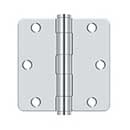 Deltana [S35R4HD26] Steel Door Butt Hinge - Residential - Heavy Duty - 1/4&quot; Radius Corner - Polished Chrome Finish - Pair - 3 1/2&quot; H x 3 1/2&quot; W