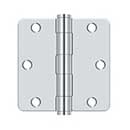 Deltana [S35R4HD26] Steel Door Butt Hinge - Residential - Heavy Duty - 1/4" Radius Corner - Polished Chrome Finish - Pair - 3 1/2" H x 3 1/2" W