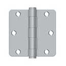 Deltana [S35R4HD26D] Steel Door Butt Hinge - Residential - Heavy Duty - 1/4&quot; Radius Corner - Brushed Chrome Finish - Pair - 3 1/2&quot; H x 3 1/2&quot; W