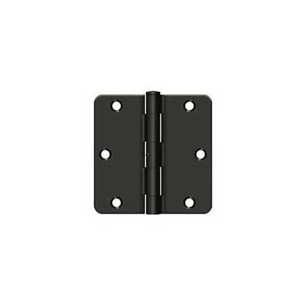 Deltana [S35R4N10B] Steel Door Butt Hinge - Residential - 1/4&quot; Radius Corner - Non-Removable Pin - Oil Rubbed Bronze Finish - Pair - 3 1/2&quot; H x 3 1/2&quot; W