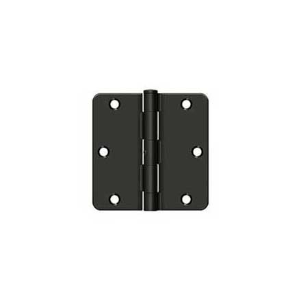 Deltana [S35R4N10B] Steel Door Butt Hinge - Residential - 1/4&quot; Radius Corner - Non-Removable Pin - Oil Rubbed Bronze Finish - Pair - 3 1/2&quot; H x 3 1/2&quot; W