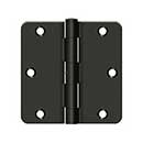 Deltana [S35R4N10B] Steel Door Butt Hinge - Residential - 1/4" Radius Corner - Non-Removable Pin - Oil Rubbed Bronze Finish - Pair - 3 1/2" H x 3 1/2" W
