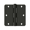 Deltana [S35R4N10B] Steel Door Butt Hinge - Residential - 1/4&quot; Radius Corner - Non-Removable Pin - Oil Rubbed Bronze Finish - Pair - 3 1/2&quot; H x 3 1/2&quot; W