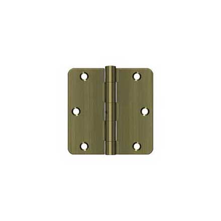 Deltana [S35R4N15] Steel Door Butt Hinge - Residential - 1/4&quot; Radius Corner - Non-Removable Pin - Brushed Nickel Finish - Pair - 3 1/2&quot; H x 3 1/2&quot; W