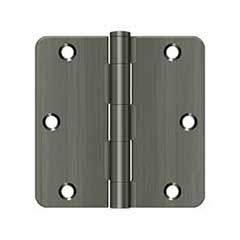 Deltana [S35R4N15A] Steel Door Butt Hinge - Residential - 1/4&quot; Radius Corner - Non-Removable Pin - Antique Nickel Finish - Pair - 3 1/2&quot; H x 3 1/2&quot; W