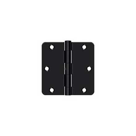 Deltana [S35R4N1B] Steel Door Butt Hinge - Residential - 1/4" Radius Corner - Non-Removable Pin - Paint Black Finish - Pair - 3 1/2" H x 3 1/2" W