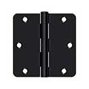 Deltana [S35R4N1B] Steel Door Butt Hinge - Residential - 1/4&quot; Radius Corner - Non-Removable Pin - Paint Black Finish - Pair - 3 1/2&quot; H x 3 1/2&quot; W