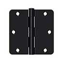 Deltana [S35R4N1B] Steel Door Butt Hinge - Residential - 1/4&quot; Radius Corner - Non-Removable Pin - Paint Black Finish - Pair - 3 1/2&quot; H x 3 1/2&quot; W