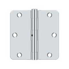 Deltana [S35R4N26] Steel Door Butt Hinge - Residential - 1/4&quot; Radius Corner - Non-Removable Pin - Polished Chrome Finish - Pair - 3 1/2&quot; H x 3 1/2&quot; W