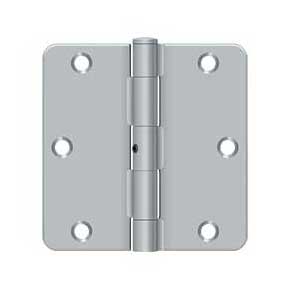 Deltana [S35R4N26D] Steel Door Butt Hinge - Residential - 1/4" Radius Corner - Non-Removable Pin - Brushed Chrome Finish - Pair - 3 1/2" H x 3 1/2" W