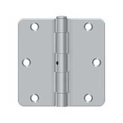 Deltana [S35R4N26D] Steel Door Butt Hinge - Residential - 1/4&quot; Radius Corner - Non-Removable Pin - Brushed Chrome Finish - Pair - 3 1/2&quot; H x 3 1/2&quot; W