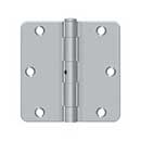 Deltana [S35R4N26D] Steel Door Butt Hinge - Residential - 1/4" Radius Corner - Non-Removable Pin - Brushed Chrome Finish - Pair - 3 1/2" H x 3 1/2" W