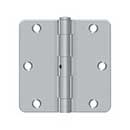 Deltana [S35R4N26D] Steel Door Butt Hinge - Residential - 1/4&quot; Radius Corner - Non-Removable Pin - Brushed Chrome Finish - Pair - 3 1/2&quot; H x 3 1/2&quot; W