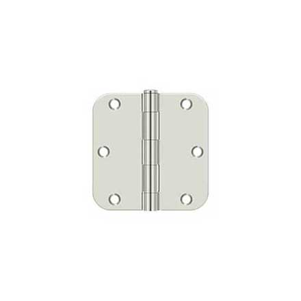 Deltana [S35R514] Steel Door Butt Hinge - Residential - 5/8" Radius Corner - Polished Nickel Finish - Pair - 3 1/2" H x 3 1/2" W