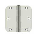 Deltana [S35R514] Steel Door Butt Hinge - Residential - 5/8&quot; Radius Corner - Polished Nickel Finish - Pair - 3 1/2&quot; H x 3 1/2&quot; W