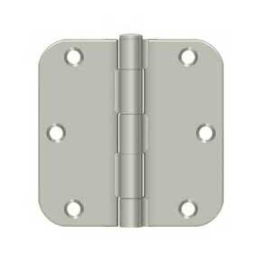 Deltana [S35R515] Steel Door Butt Hinge - Residential - 5/8" Radius Corner - Brushed Nickel Finish - Pair - 3 1/2" H x 3 1/2" W