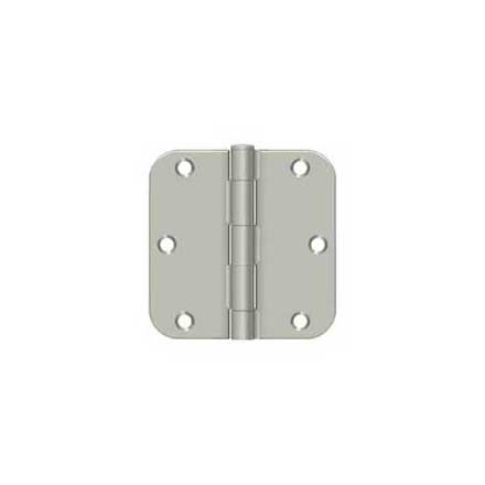 Deltana [S35R515] Steel Door Butt Hinge - Residential - 5/8&quot; Radius Corner - Brushed Nickel Finish - Pair - 3 1/2&quot; H x 3 1/2&quot; W