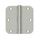 Deltana [S35R515] Steel Door Butt Hinge - Residential - 5/8&quot; Radius Corner - Brushed Nickel Finish - Pair - 3 1/2&quot; H x 3 1/2&quot; W