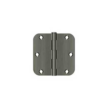 Deltana [S35R515A] Steel Door Butt Hinge - Residential - 5/8" Radius Corner - Antique Nickel Finish - Pair - 3 1/2" H x 3 1/2" W