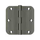 Deltana [S35R515A] Steel Door Butt Hinge - Residential - 5/8&quot; Radius Corner - Antique Nickel Finish - Pair - 3 1/2&quot; H x 3 1/2&quot; W