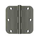 Deltana [S35R515A] Steel Door Butt Hinge - Residential - 5/8&quot; Radius Corner - Antique Nickel Finish - Pair - 3 1/2&quot; H x 3 1/2&quot; W