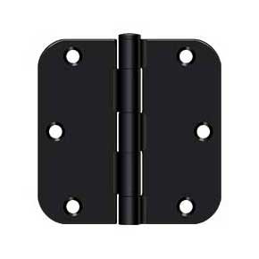 Deltana [S35R51B] Steel Door Butt Hinge - Residential - 5/8" Radius Corner - Paint Black Finish - Pair - 3 1/2" H x 3 1/2" W