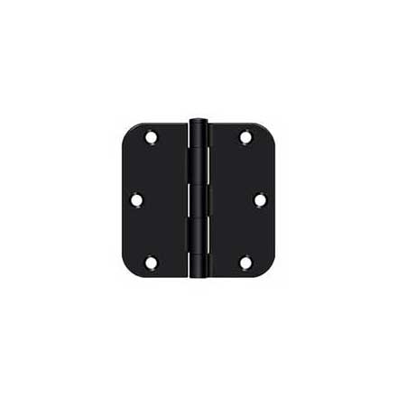 Deltana [S35R51B] Steel Door Butt Hinge - Residential - 5/8&quot; Radius Corner - Paint Black Finish - Pair - 3 1/2&quot; H x 3 1/2&quot; W