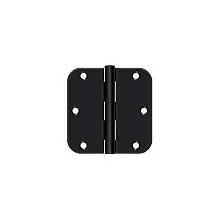 Deltana [S35R51B] Steel Door Butt Hinge - Residential - 5/8&quot; Radius Corner - Paint Black Finish - Pair - 3 1/2&quot; H x 3 1/2&quot; W