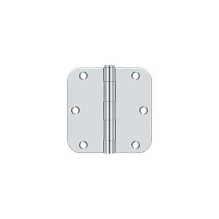 Deltana [S35R526] Steel Door Butt Hinge - Residential - 5/8&quot; Radius Corner - Polished Chrome Finish - Pair - 3 1/2&quot; H x 3 1/2&quot; W