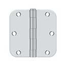 Deltana [S35R526] Steel Door Butt Hinge - Residential - 5/8&quot; Radius Corner - Polished Chrome Finish - Pair - 3 1/2&quot; H x 3 1/2&quot; W