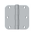 Deltana [S35R526D] Steel Door Butt Hinge - Residential - 5/8&quot; Radius Corner - Brushed Chrome Finish - Pair - 3 1/2&quot; H x 3 1/2&quot; W