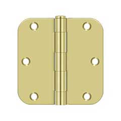 Deltana [S35R53] Steel Door Butt Hinge - Residential - 5/8&quot; Radius Corner - Polished Brass Finish - Pair - 3 1/2&quot; H x 3 1/2&quot; W