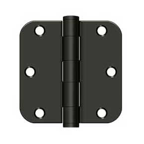 Deltana [S35R5HD10B] Steel Door Butt Hinge - Residential - Heavy Duty - 5/8" Radius Corner - Oil Rubbed Bronze Finish - Pair - 3 1/2" H x 3 1/2" W