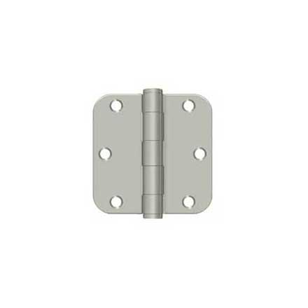 Deltana [S35R5HD15] Steel Door Butt Hinge - Residential - Heavy Duty - 5/8&quot; Radius Corner - Brushed Nickel Finish - Pair - 3 1/2&quot; H x 3 1/2&quot; W