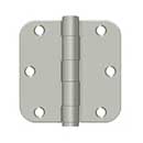 Deltana [S35R5HD15] Steel Door Butt Hinge - Residential - Heavy Duty - 5/8&quot; Radius Corner - Brushed Nickel Finish - Pair - 3 1/2&quot; H x 3 1/2&quot; W