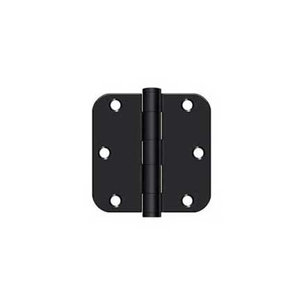 Deltana [S35R5HD1B] Steel Door Butt Hinge - Residential - Heavy Duty - 5/8&quot; Radius Corner - Paint Black Finish - Pair - 3 1/2&quot; H x 3 1/2&quot; W