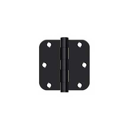 Deltana [S35R5HD1B] Steel Door Butt Hinge - Residential - Heavy Duty - 5/8&quot; Radius Corner - Paint Black Finish - Pair - 3 1/2&quot; H x 3 1/2&quot; W