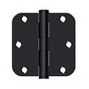 Deltana [S35R5HD1B] Steel Door Butt Hinge - Residential - Heavy Duty - 5/8" Radius Corner - Paint Black Finish - Pair - 3 1/2" H x 3 1/2" W