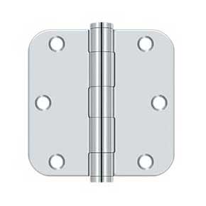 Deltana [S35R5HD26] Steel Door Butt Hinge - Residential - Heavy Duty - 5/8" Radius Corner - Polished Chrome Finish - Pair - 3 1/2" H x 3 1/2" W