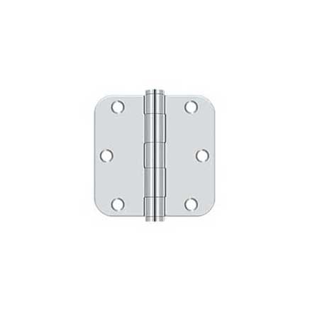 Deltana [S35R5HD26] Steel Door Butt Hinge - Residential - Heavy Duty - 5/8&quot; Radius Corner - Polished Chrome Finish - Pair - 3 1/2&quot; H x 3 1/2&quot; W