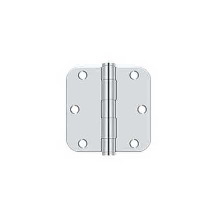 Deltana [S35R5HD26] Steel Door Butt Hinge - Residential - Heavy Duty - 5/8&quot; Radius Corner - Polished Chrome Finish - Pair - 3 1/2&quot; H x 3 1/2&quot; W