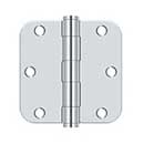 Deltana [S35R5HD26] Steel Door Butt Hinge - Residential - Heavy Duty - 5/8&quot; Radius Corner - Polished Chrome Finish - Pair - 3 1/2&quot; H x 3 1/2&quot; W